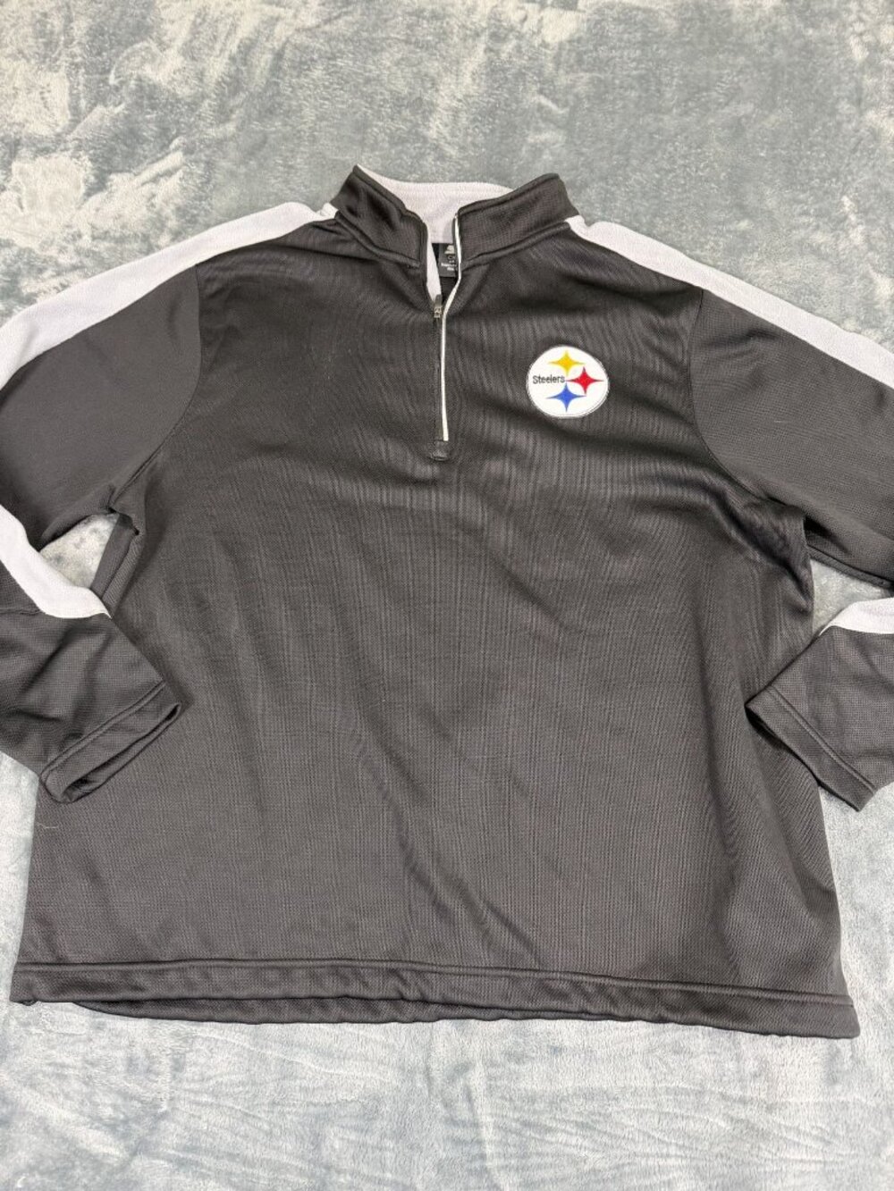 Starter Pittsburgh Steelers NFL Mens Black & Gray Quarter-Zip Pullover XL